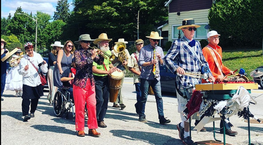 Band playing on street